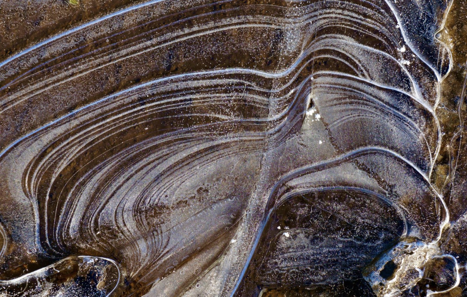 Aerial detail of mineral strata and earth formations